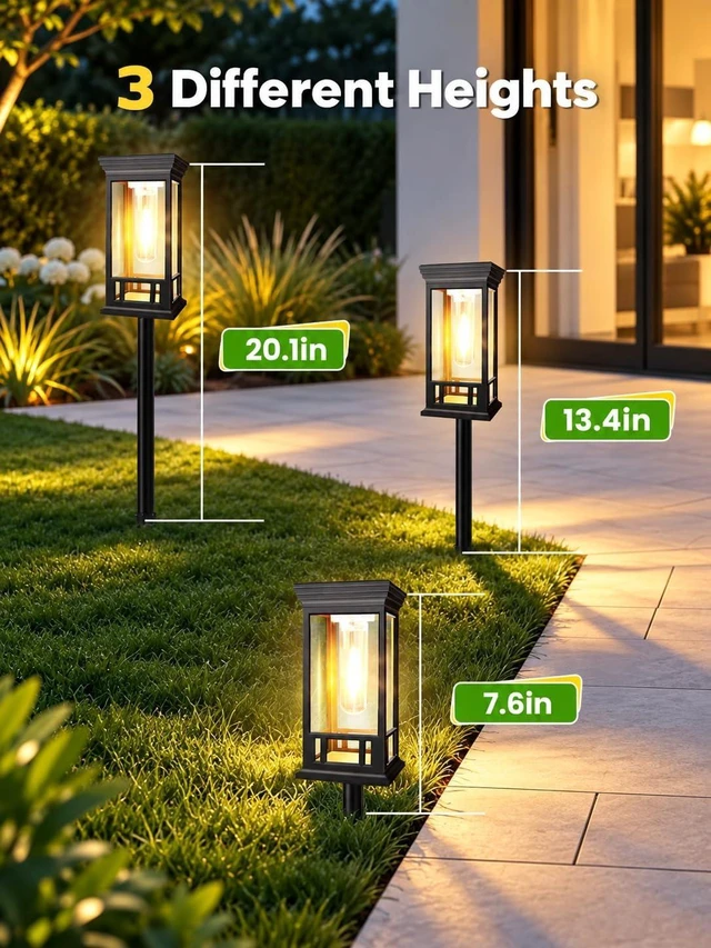 Alt view image 7 of 7 - LORRYTE 10 Pack Solar Pathway Lights Outdoor Waterproof, Garden Lights
