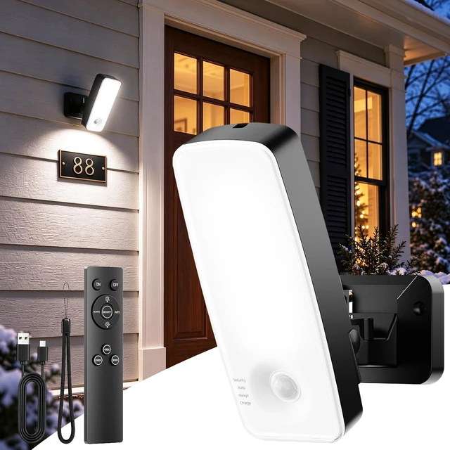 Alt view image 2 of 7 - TANBABY Motion Sensor Outdoor Lights, Rechargeable Wall Light for Porch