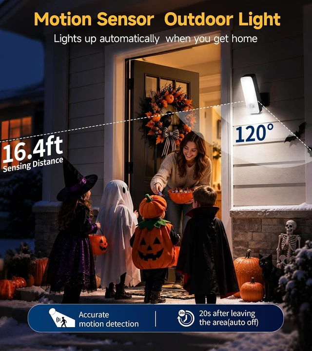 Alt view image 5 of 7 - TANBABY Motion Sensor Outdoor Lights, Rechargeable Wall Light for Porch