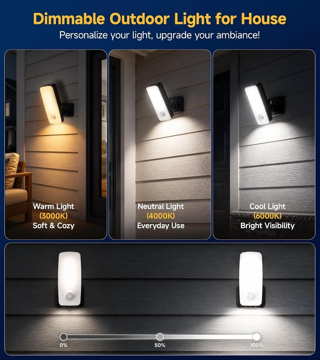 Alt view image 7 of 7 - TANBABY Motion Sensor Outdoor Lights, Rechargeable Wall Light for Porch