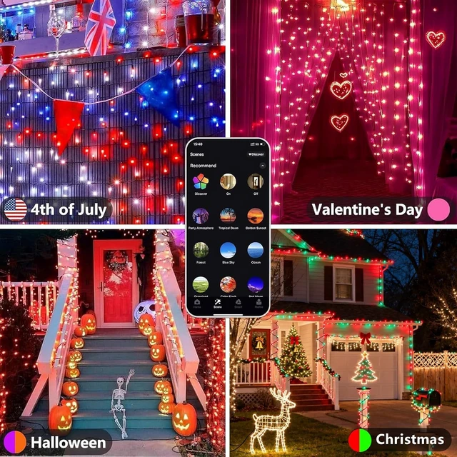Alt view image 5 of 7 - Smart Color Changing Christmas Halloween Tree Light String 79 FT 200 LED