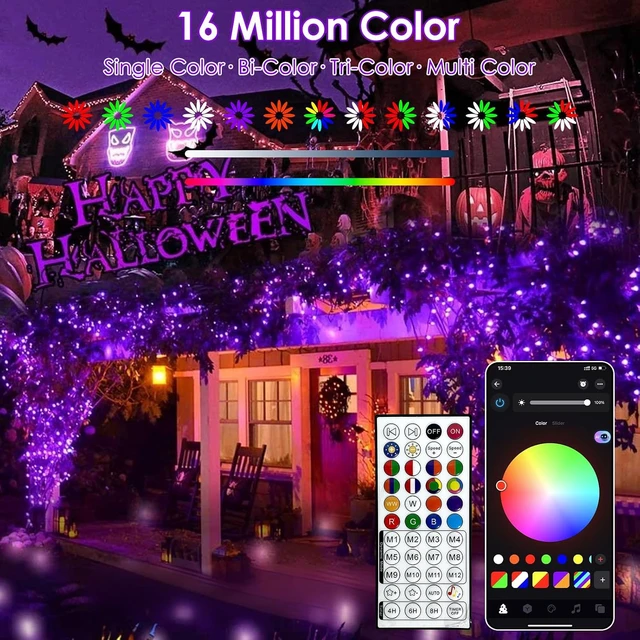 Alt view image 3 of 7 - Smart Color Changing Christmas Halloween Tree Light String 79 FT 200 LED