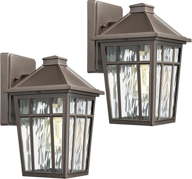 Main image of Darkaway Outdoor Sconce Lights Wall Light Fixtures, Exterior Porch Light Outdoor Sconce Anti-Rust Waterproof Aluminum Outside Light with Water Ripple Glass for Patio Yard Doorway Garage