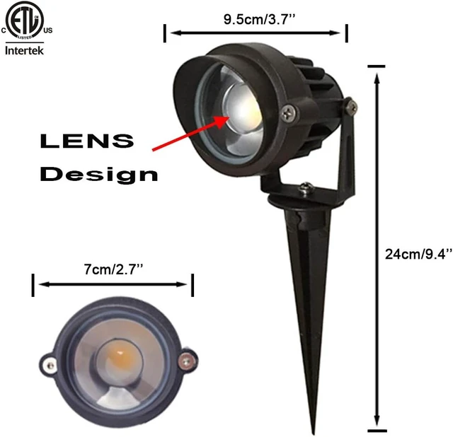 Alt view image 3 of 7 - 8Pack 5W Low Voltage Landscape Lights with Connectors Outdoor Lighting 24V AC/DC Focusing Lens LED Landscape Spotlights,600LM Warm White Waterproof Outdoor Garden Yard Lights