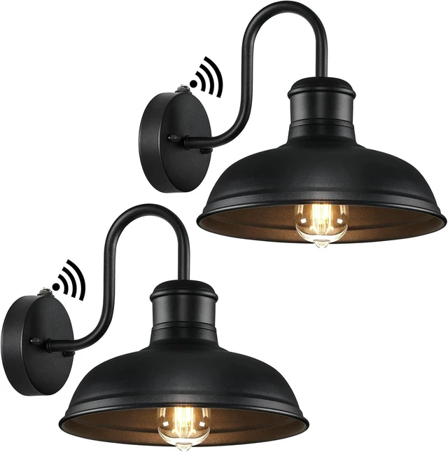 Main image of Dusk to Dawn Outdoor Wall Sconces, Exterior Farmhouse Gooseneck Barn Lights