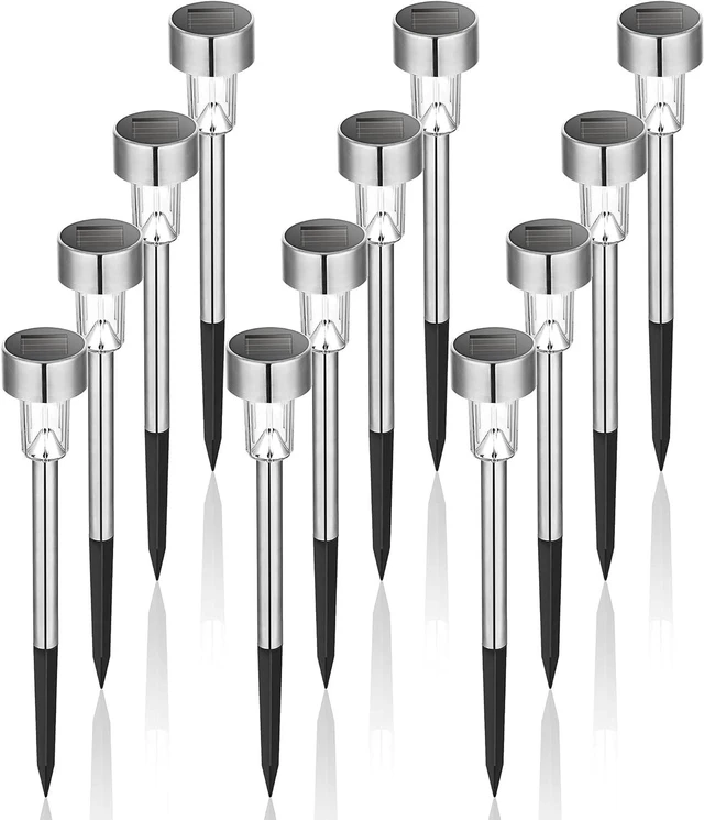 Main image of GIGALUMI Outdoor Waterproof Solar Garden Lights, 12 Pack Cold White