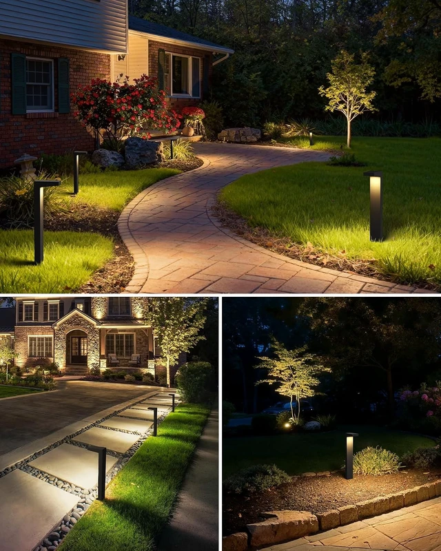 Alt view image 5 of 7 - SUNVIE LED Low Voltage Landscape Lighting Kit Outdoor Waterproof Low Voltage Pathway Lights Wired with Spotlights 3000K Modern Outdoor Landscape Lights with Connectors for Path Yard Garden, 12 Pack