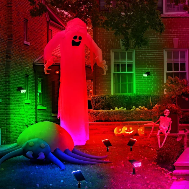 Alt view image 2 of 7 - Consciot Solar Spot Lights Outdoor, Halloween Lights, 170° Wide Beam