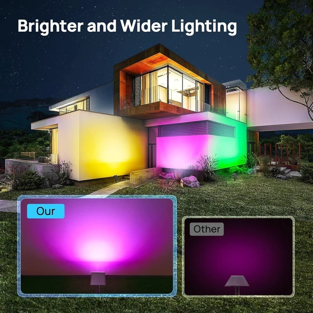 Alt view image 7 of 7 - Consciot Solar Spot Lights Outdoor, Halloween Lights, 170° Wide Beam