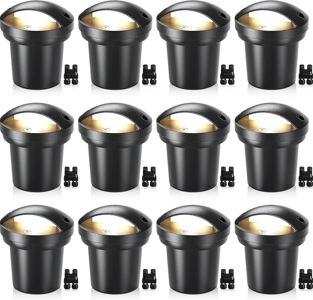 Main image of SUNVIE 5W Low Voltage Landscape Lighting Anti-Glare Outdoor In-Ground Lights 3000K Well Lights Low Voltage with Wire Connectors Waterproof LED Landscape Lighting for Pathway Garden, 12 Pack