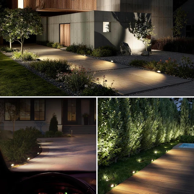 Alt view image 7 of 7 - SUNVIE 5W Low Voltage Landscape Lighting Anti-Glare Outdoor In-Ground Lights 3000K Well Lights Low Voltage with Wire Connectors Waterproof LED Landscape Lighting for Pathway Garden, 12 Pack