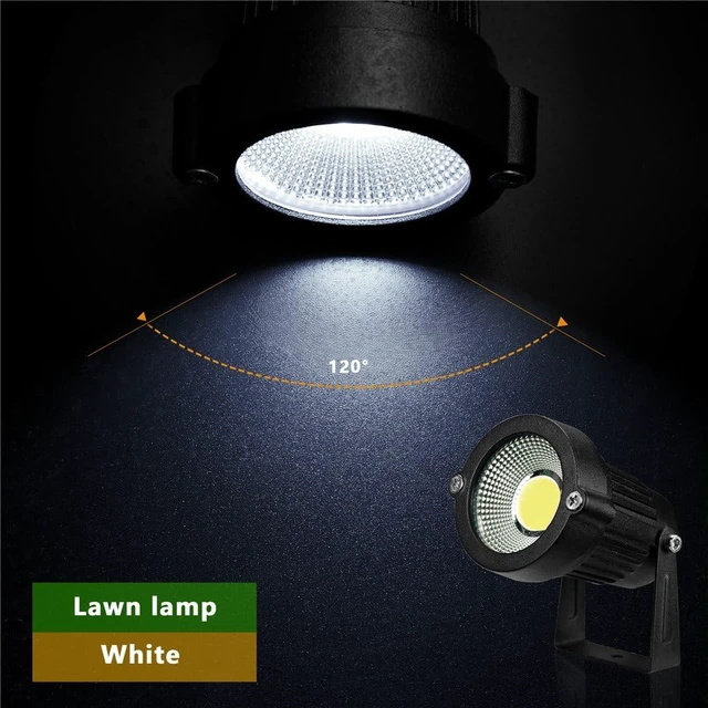 Alt view image 3 of 6 - Z Outdoor Landscape LED Lighting 5W Waterproof Graden Lights COB Led Spotlights with Spiked Stand for Lawn Decorative Lamp US 3- Plug 6500K Daylight White Lights (2 Packs)