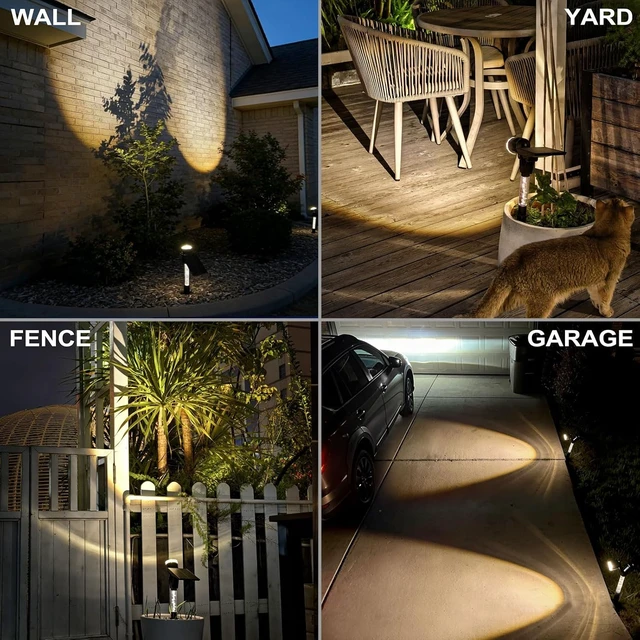 Alt view image 3 of 7 - DenicMic Solar Spot Lights Outdoor Waterproof Warm Lens LED 4 Pack