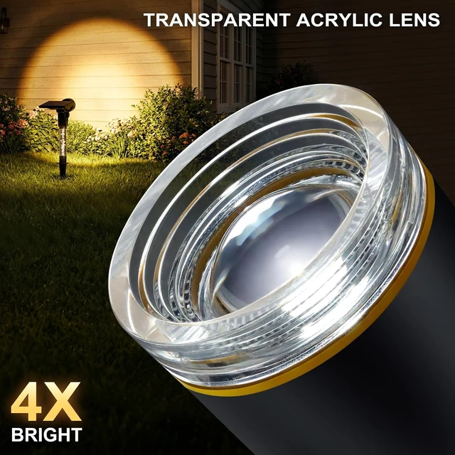 Alt view image 4 of 7 - DenicMic Solar Spot Lights Outdoor Waterproof Warm Lens LED 4 Pack