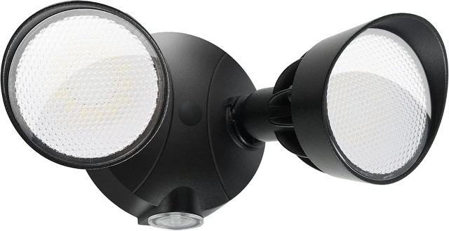 Main image of 45W 5500LM Dusk to Dawn Flood Lights Outdoor, Dual Head LED Outdoor Security Lights, 5000K Daylight, IP65 Waterproof Hardwired Exterior Light Fixture for Garage, Yard, Backyard (Black)