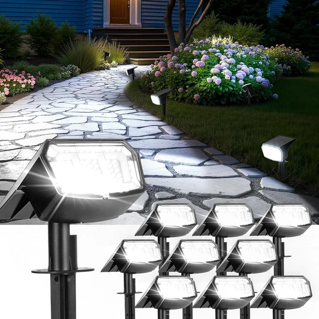 Main image of Solar Spot Lights Outdoor Waterproof, Solar Spotlights 10 Pack Cool White