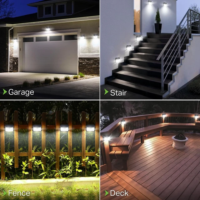 Alt view image 2 of 7 - Solar Motion Lights Outdoor, Ultra Bright Solar Fence Lights with Motion Sensor, IP65 Waterproof Security Light 3 Modes, 270° Lighting Angle, Wall Lights for Deck Patio Fence Garage Door (6 Packs)