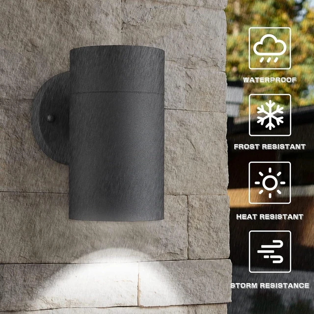 Alt view image 2 of 7 - Ken & Ricky Modern Outdoor Wall Sconce Lights,CylinderBlack 2 Pack
