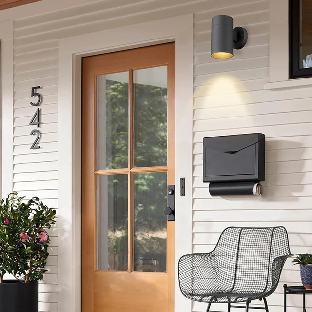 Alt view image 3 of 7 - Ken & Ricky Modern Outdoor Wall Sconce Lights,CylinderBlack 2 Pack