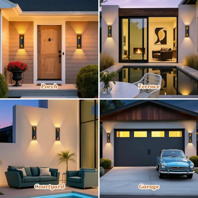 Alt view image 6 of 7 - Outdoor Wall Lights, 15" Up and Down Exterior Lighting Fixtures