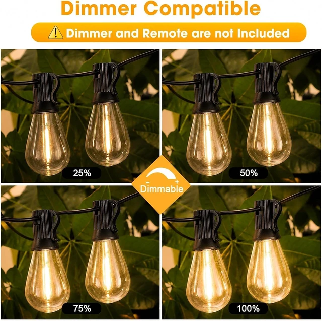 Alt view image 3 of 7 - GvvooHome Outdoor String Lights, 50FT LED Waterproof Patio Lights