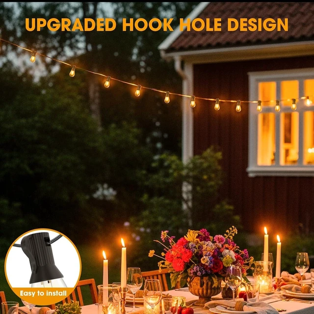 Alt view image 4 of 7 - GvvooHome Outdoor String Lights, 50FT LED Waterproof Patio Lights