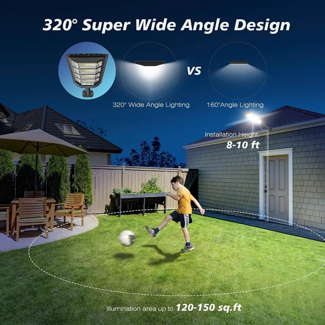 Alt view image 2 of 7 - OKPRO Solar Street Lights Outdoor, 6500K LED Dusk to Dawn Outdoor Lighting