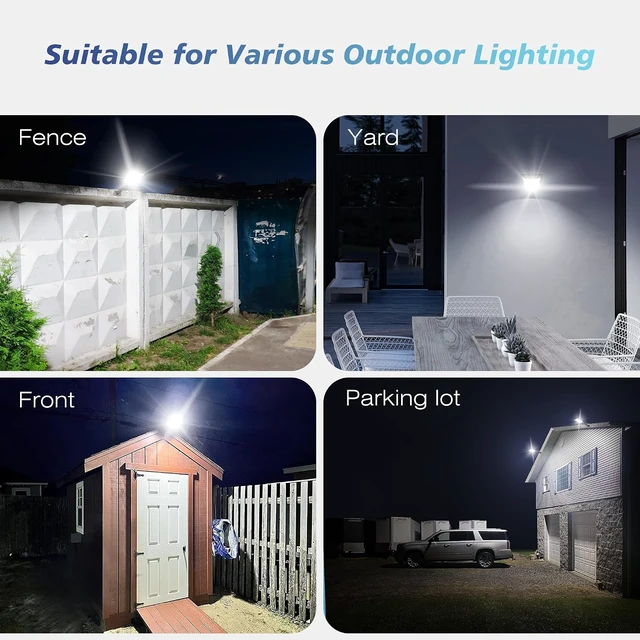 Alt view image 7 of 7 - OKPRO Solar Street Lights Outdoor, 6500K LED Dusk to Dawn Outdoor Lighting