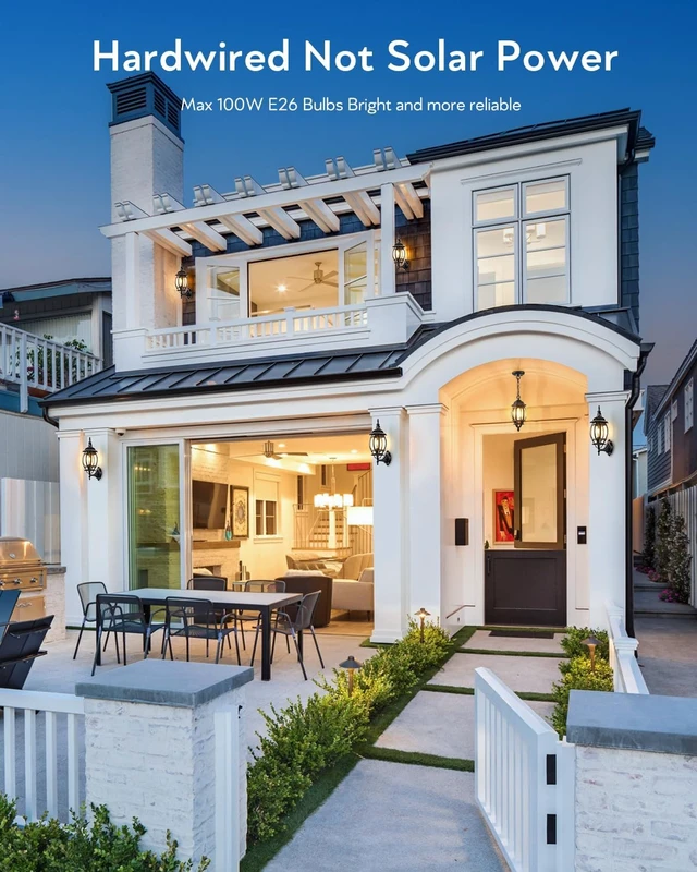 Alt view image 3 of 7 - VIANIS Dusk to Dawn LED Outdoor Lighting Wall Lanterns for Porch, Anti-Rust