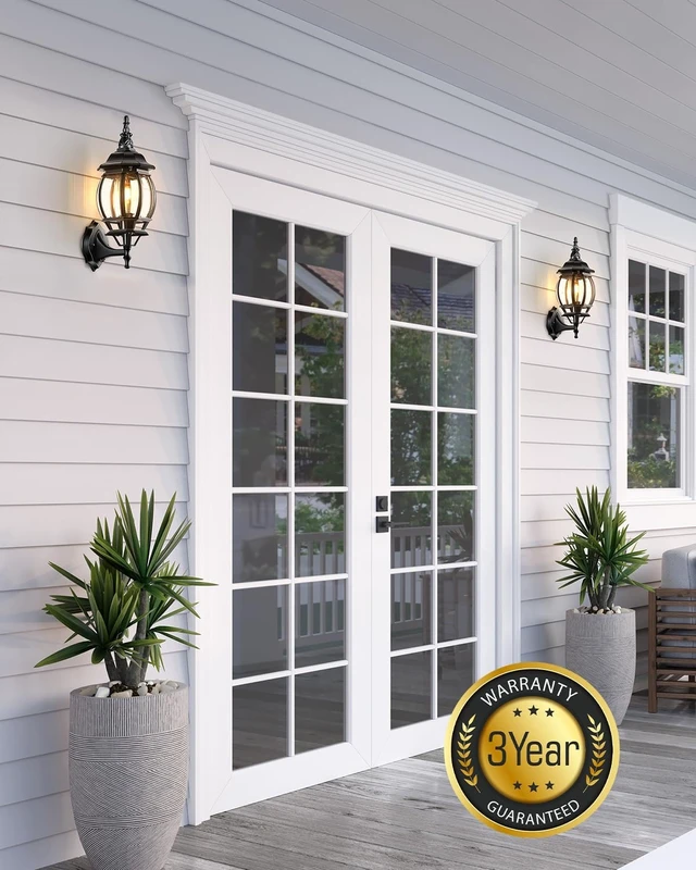 Alt view image 4 of 7 - VIANIS Dusk to Dawn LED Outdoor Lighting Wall Lanterns for Porch, Anti-Rust