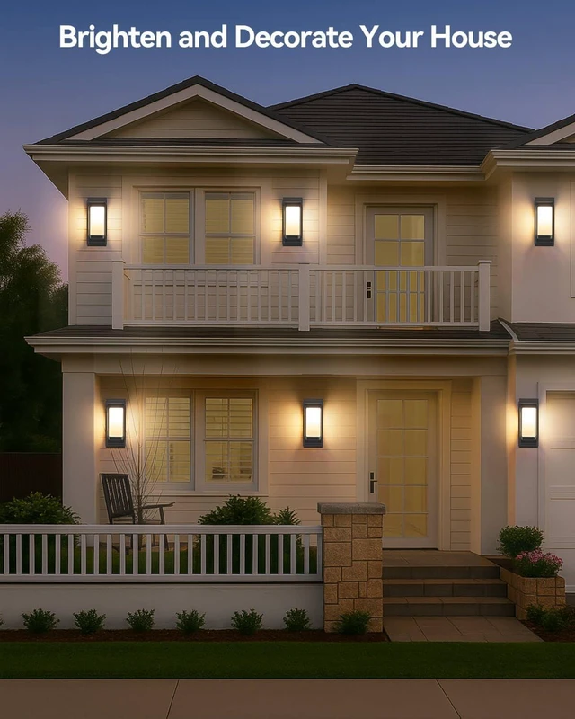 Alt view image 3 of 7 - RAYVO Dusk to Dawn Outdoor Wall Lights 2 Pack, LED Bulb Included, E26 Base