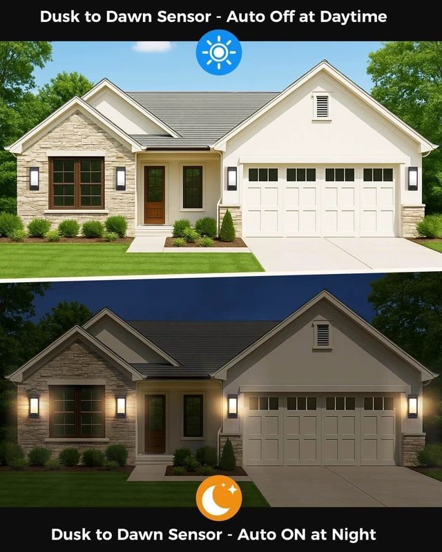 Alt view image 2 of 7 - RAYVO Dusk to Dawn Outdoor Wall Lights 2 Pack, LED Bulb Included, E26 Base