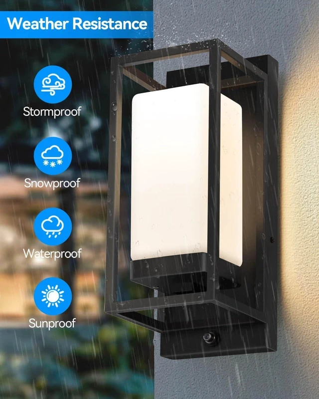 Alt view image 4 of 7 - RAYVO Dusk to Dawn Outdoor Wall Lights 2 Pack, LED Bulb Included, E26 Base