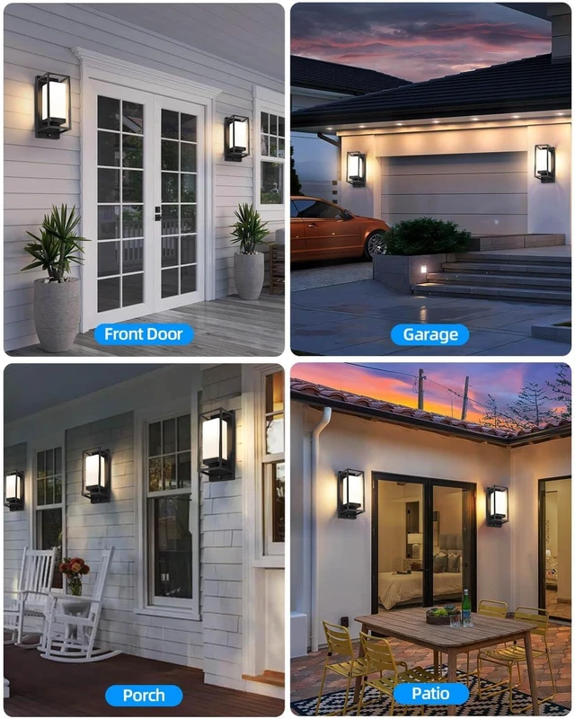 Alt view image 6 of 7 - RAYVO Dusk to Dawn Outdoor Wall Lights 2 Pack, LED Bulb Included, E26 Base
