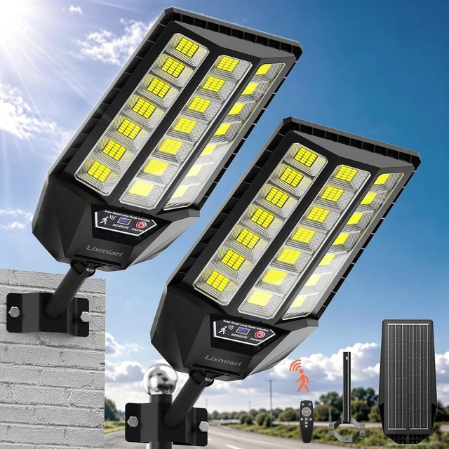 Main image of Solar Lights Outdoor Waterproof, Motion Sensor Solar Street Light, 2-Pack
