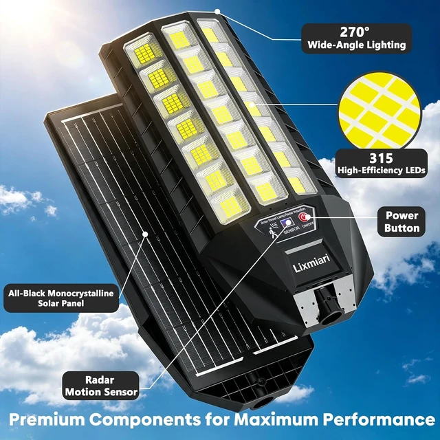 Alt view image 5 of 7 - Solar Lights Outdoor Waterproof, Motion Sensor Solar Street Light, 2-Pack