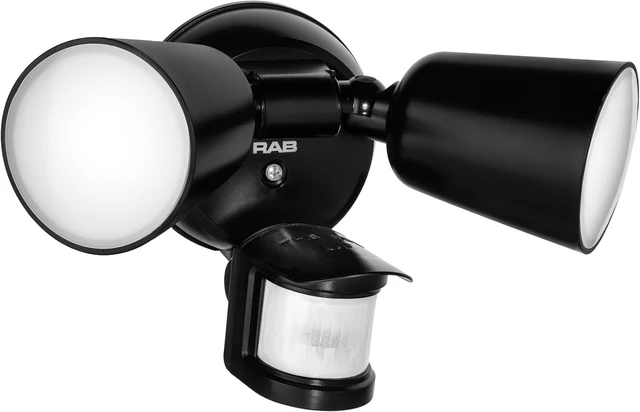 Main image of RAB Lighting LU160 Luminator Motion Sensor Outdoor Lights - Flood Light for Security, Outside Dusk to Dawn Photocell, 3000k5000k Tunable, IP65 Weatherproof Rating, 160°Coverage, 50 Ft Range (Black)