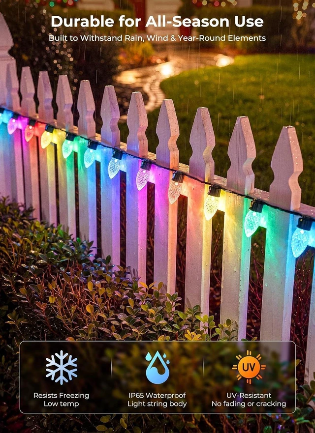 Alt view image 4 of 7 - Outdoor Christmas Lights, 100 LED C9 String Lights, Smart APP & Remote
