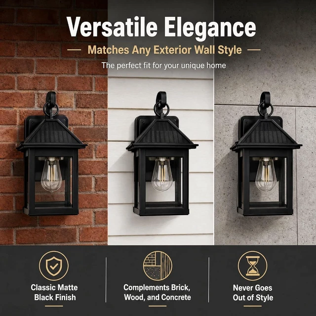 Alt view image 6 of 7 - Solar Wall Lanterns Outdoor, 2 Pack Dusk to Dawn Motion Sensor 3 Modes
