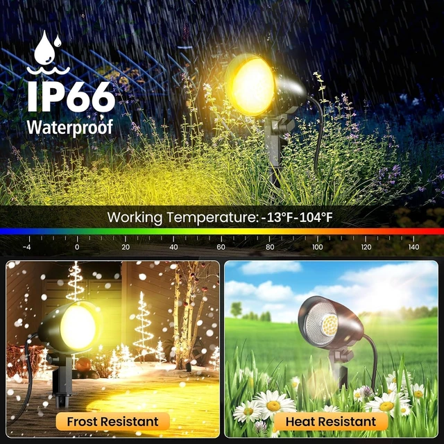 Alt view image 4 of 7 - 20W Outdoor Spotlight,IP66 Landscape Lighting for Yard, 2 Pack