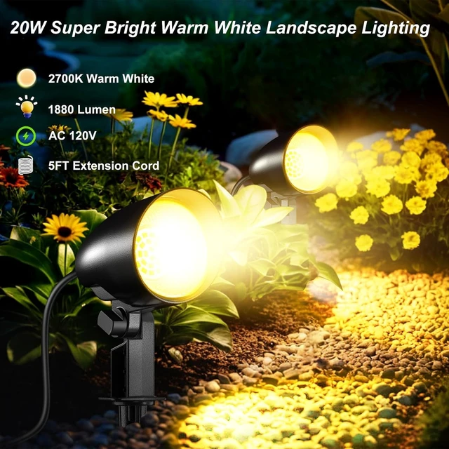 Alt view image 2 of 7 - 20W Outdoor Spotlight,IP66 Landscape Lighting for Yard, 2 Pack