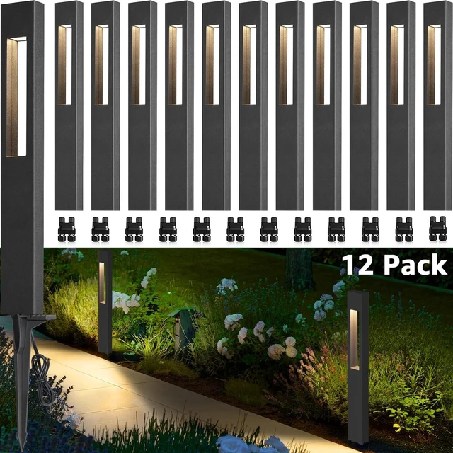Main image of SUNVIE LED Low Voltage Landscape Lights 3W Pathway Lights Low Voltage 12-24V Landscape Path Lights 3000K CRI 90+ Aluminum Waterproof Pathway Lighting for Walkway Garden Yard ETL Listed Cord, 12 Pack