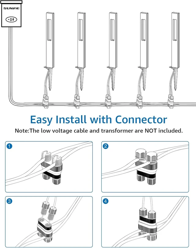 Alt view image 6 of 7 - SUNVIE LED Low Voltage Landscape Lights 3W Pathway Lights Low Voltage 12-24V Landscape Path Lights 3000K CRI 90+ Aluminum Waterproof Pathway Lighting for Walkway Garden Yard ETL Listed Cord, 12 Pack