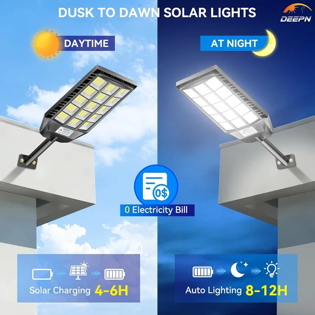 Alt view image 2 of 7 - Deepn Solar Lights Outdoor Waterproof, Solar Street Lights, TW015, 2 Pack