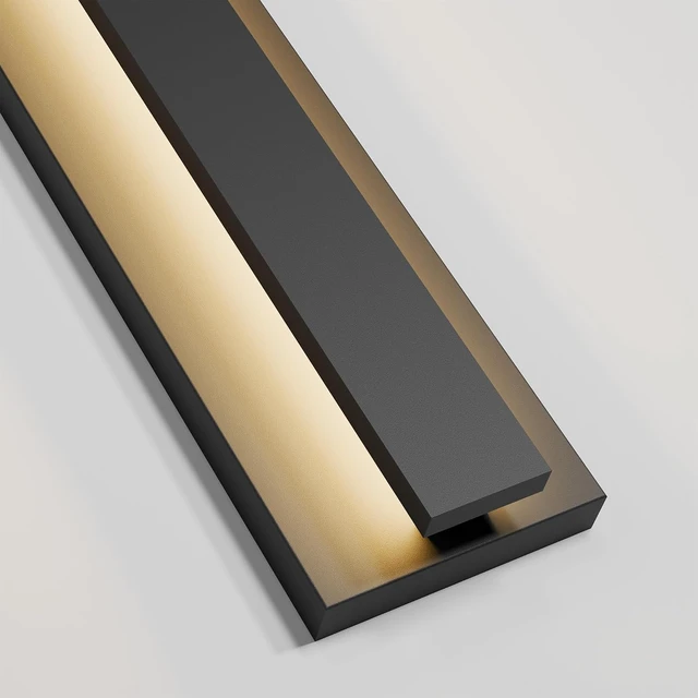 Alt view image 4 of 7 - LamQee 23.6 Inch Modern Outdoor Wall Light Exterior Lighting Fixtures, 3000K 24W LED Contemporary Outdoor Sconces Wall Lighting, Matte Black Outside Wall Mount Lights for House Garage Porch Patio Door