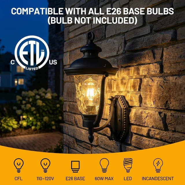Alt view image 4 of 7 - Porch Lights Outdoor Light Fixtures Wall Mount Exterior Lights