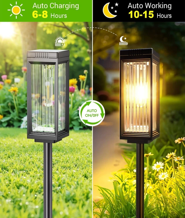 Alt view image 3 of 7 - ELECLINK Solar Lights Outdoor Pathway, Upgraded 8 Pack