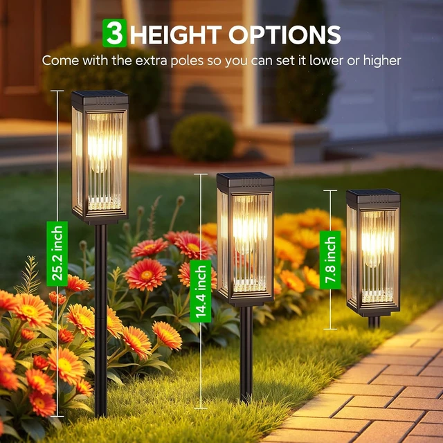 Alt view image 4 of 7 - ELECLINK Solar Lights Outdoor Pathway, Upgraded 8 Pack