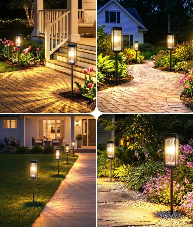 Alt view image 7 of 7 - ELECLINK Solar Lights Outdoor Pathway, Upgraded 8 Pack