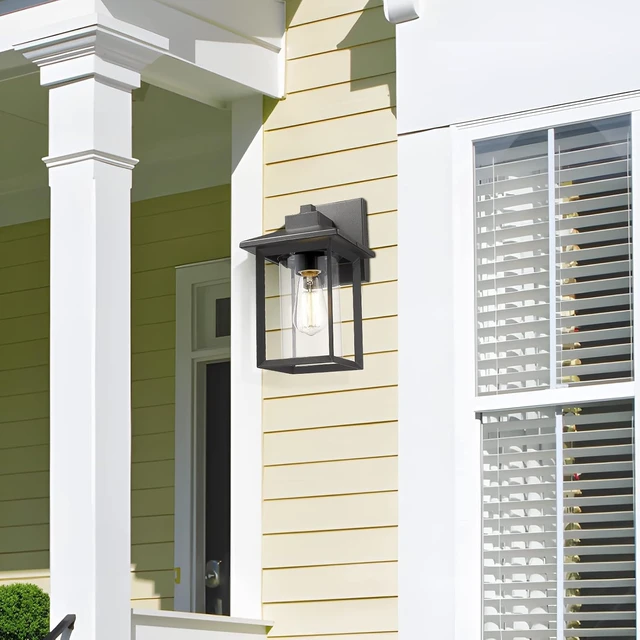 Alt view image 6 of 7 - Outdoor Wall Mount Lights, H11.84 Exterior Wall Sconces, Outdoor Lighting Fixture, Exterior Lantern, Lighting Fixture for Patio, Porch (Black, 11.84" H)